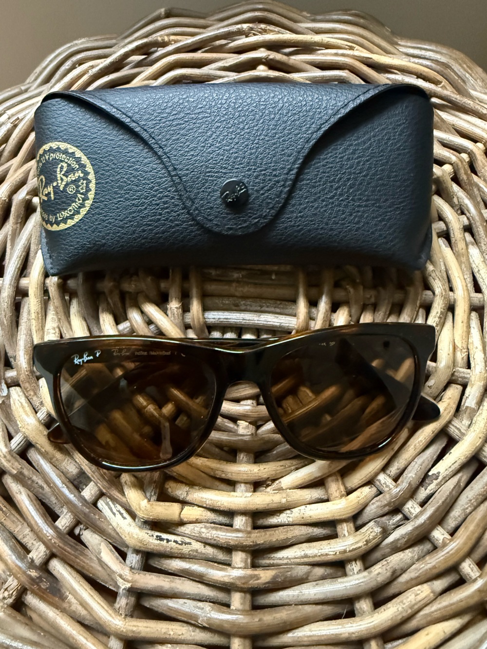 Ray-Ban Tortoiseshell Frame Sunglasses with Brown Lenses
